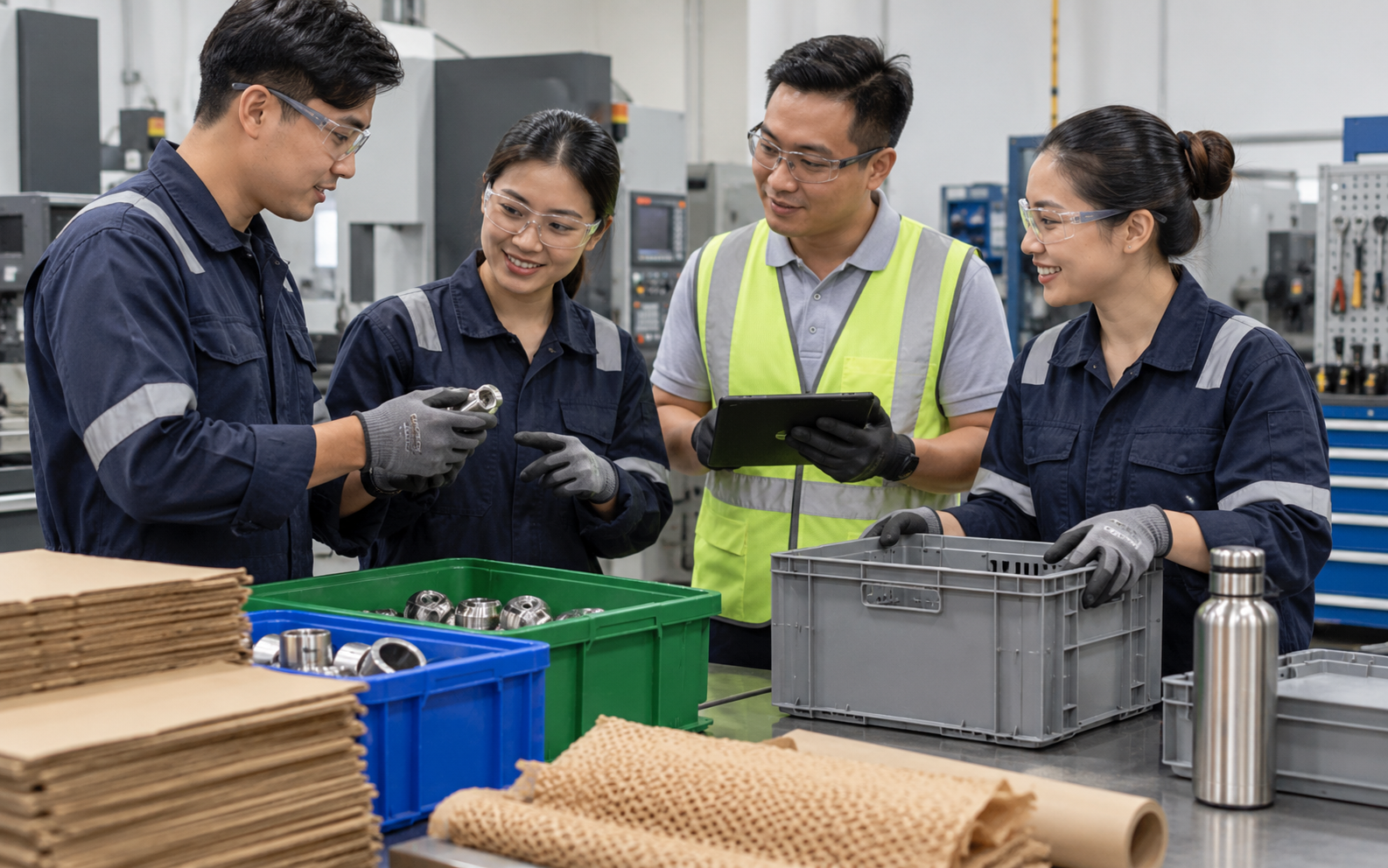 Avatec employees participating in practical workplace sustainability initiatives